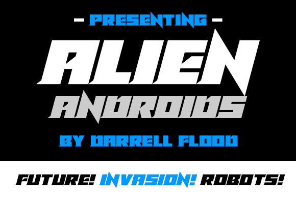 Alien Androids Display Font for Tech and Sci-Fi Editorial Design
