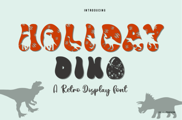Holiday Dino: A Cute & Jolly Display Font for Editorial Design
