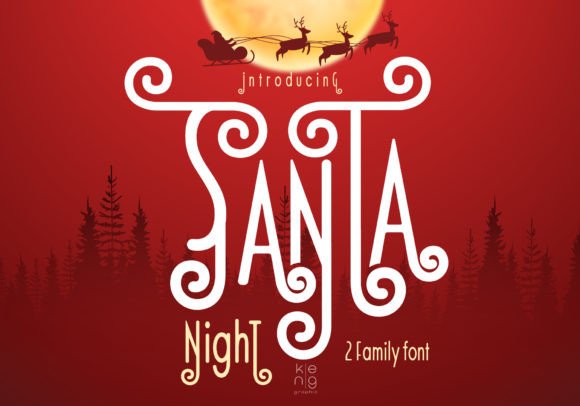 Santa Night Font for Festive Display Projects