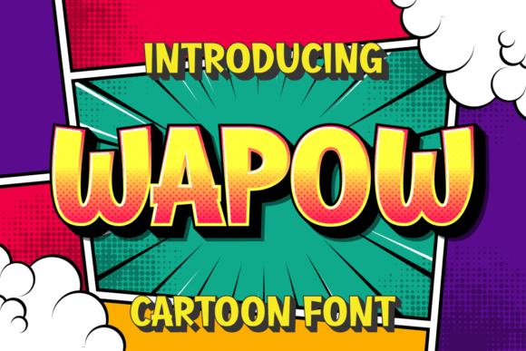 Wapow Font: A Bold Cartoon Display Typeface for Handmade Creators
